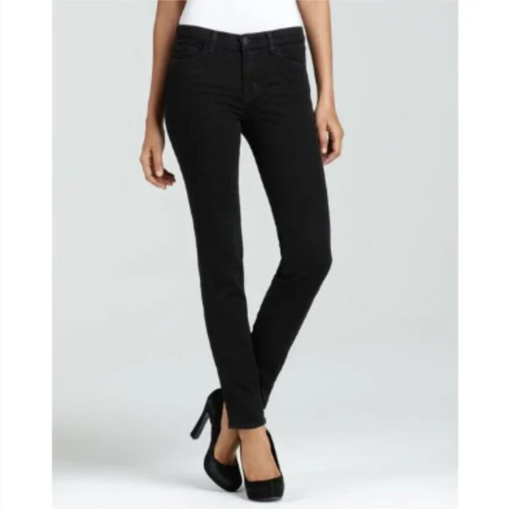 J Brand Pencil Leg Low Rise Skinny Jeans Shadow Black 26